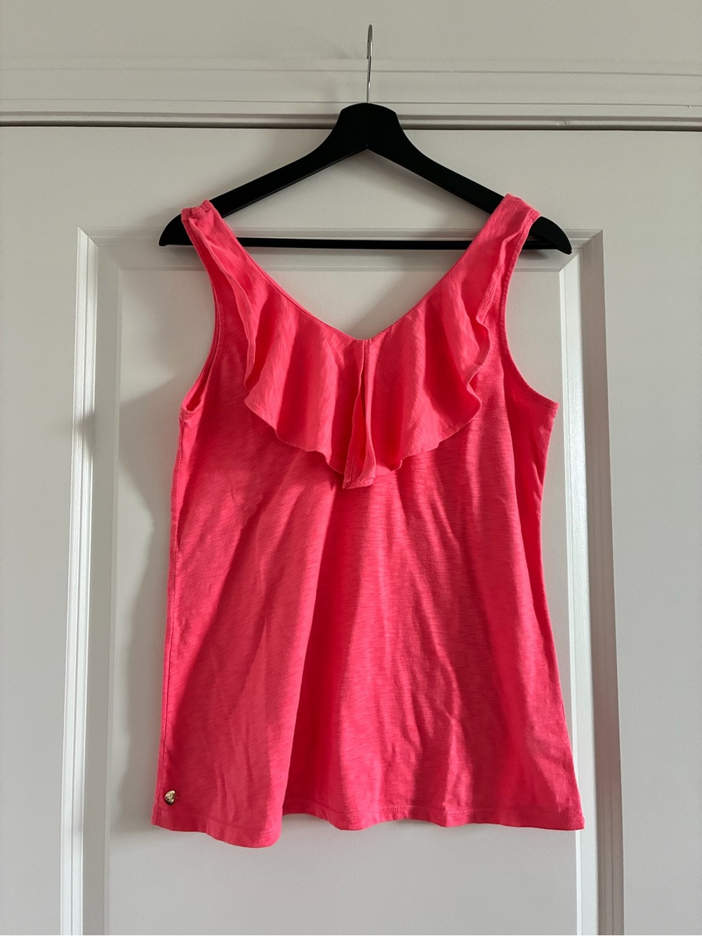 Lilly Pulitzer - Women’s Pink Ruffle V-Neck Tank Top